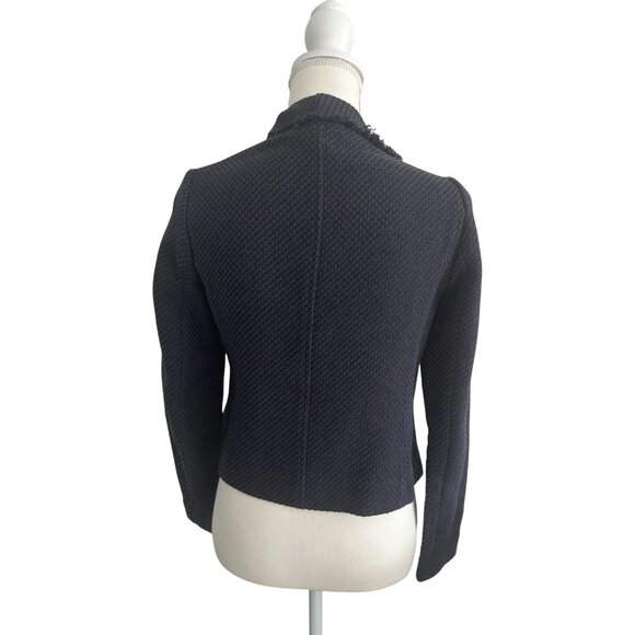 VINCE Navy Blue Knit Moto Long Sleeve Jacket Size XS - Picture 7 of 7